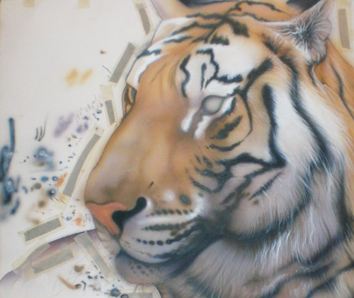 Рисование шерсти тигра