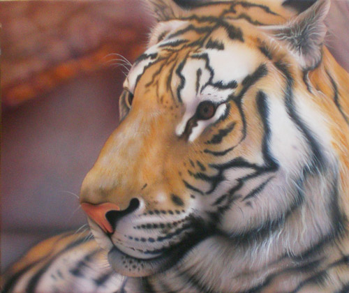 Рисование шерсти тигра